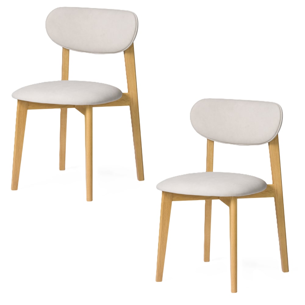 Lot de 2 chaises en chêne - assise