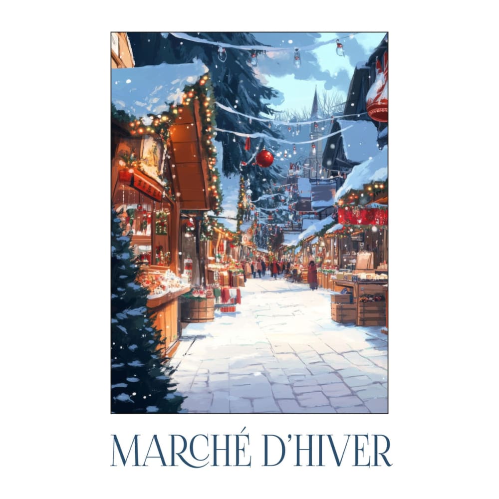 Tableau sur toile marché de noël 30x45 cm