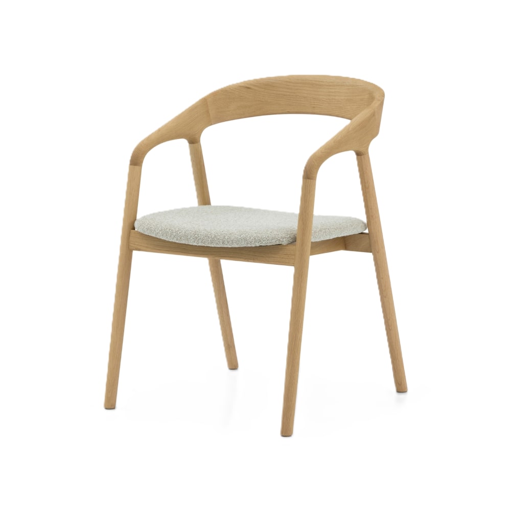 Chaise en chêne massif et tissu beige Chaise en chêne massif et tissu beige