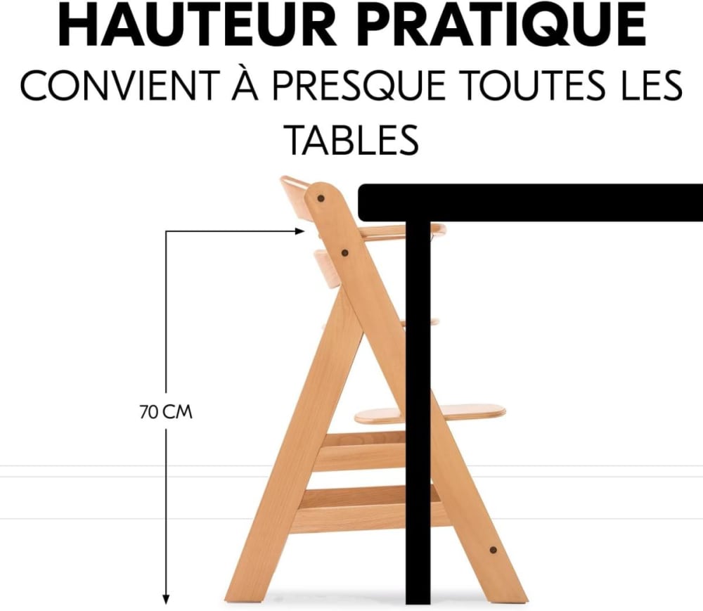 Pack transat + chaise haute – gris naturel (HAUCK) - Image 1