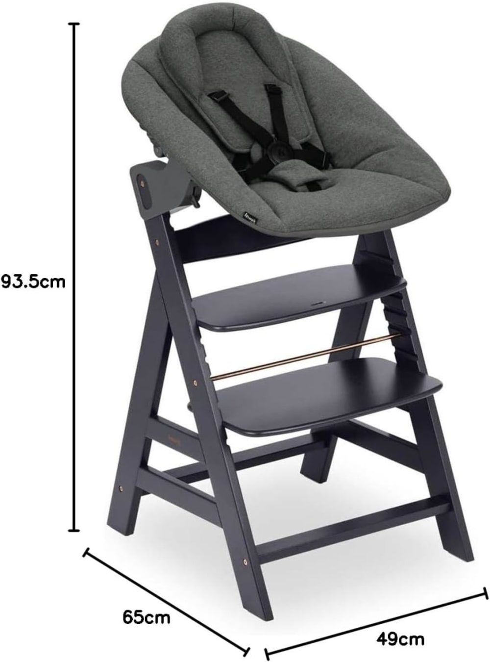 Pack transat + chaise haute – gris foncé