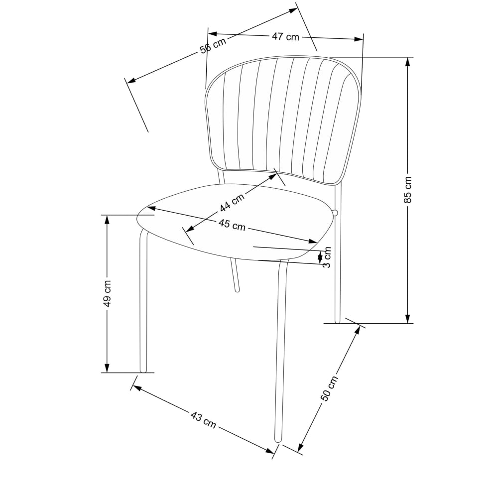 Stahlstuhl 47 x 49 cm - Maisons Du Monde