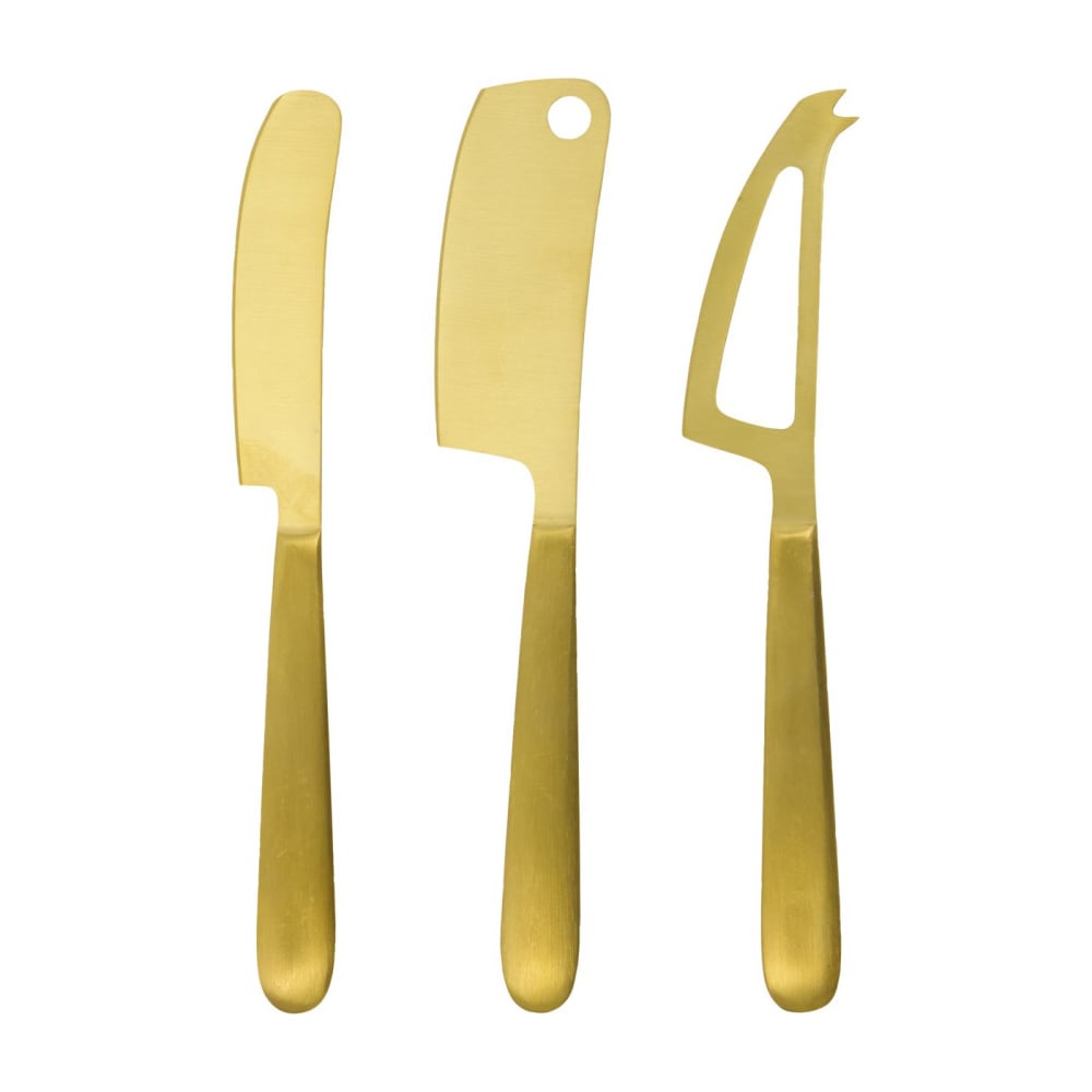 Lot de 3 couteaux à fromage doré