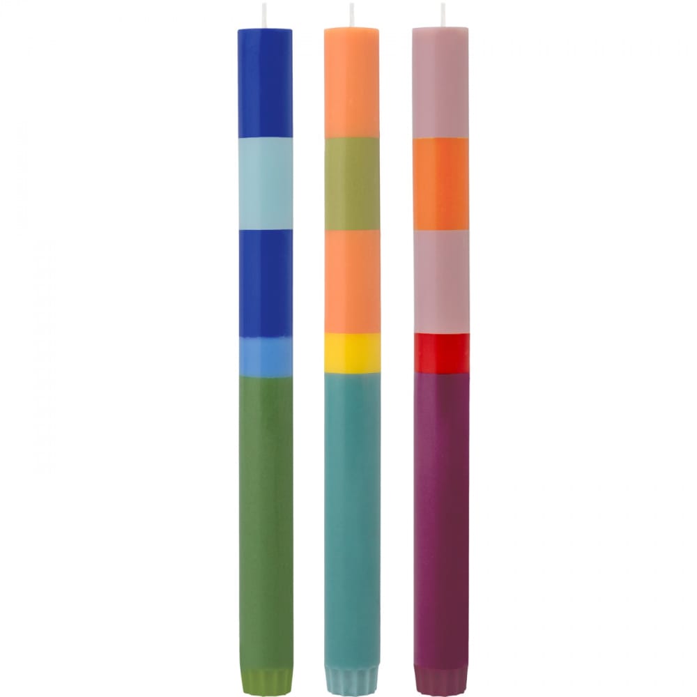 Lot de 3 bougies multicolor