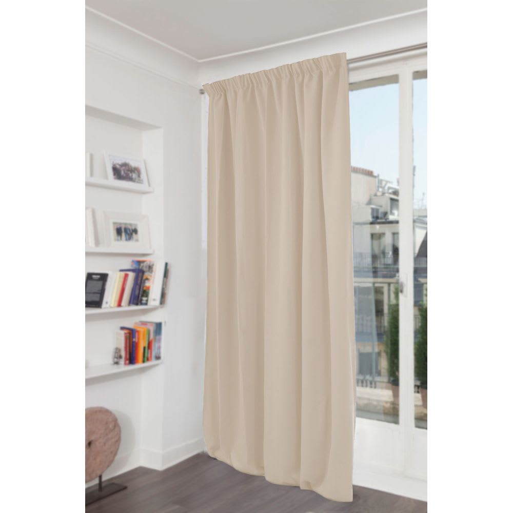 Moondream Lärmschutzvorhang Samt Faltenband Beige MC15 130Lx260H style classic chic Beige Pes - Polyester