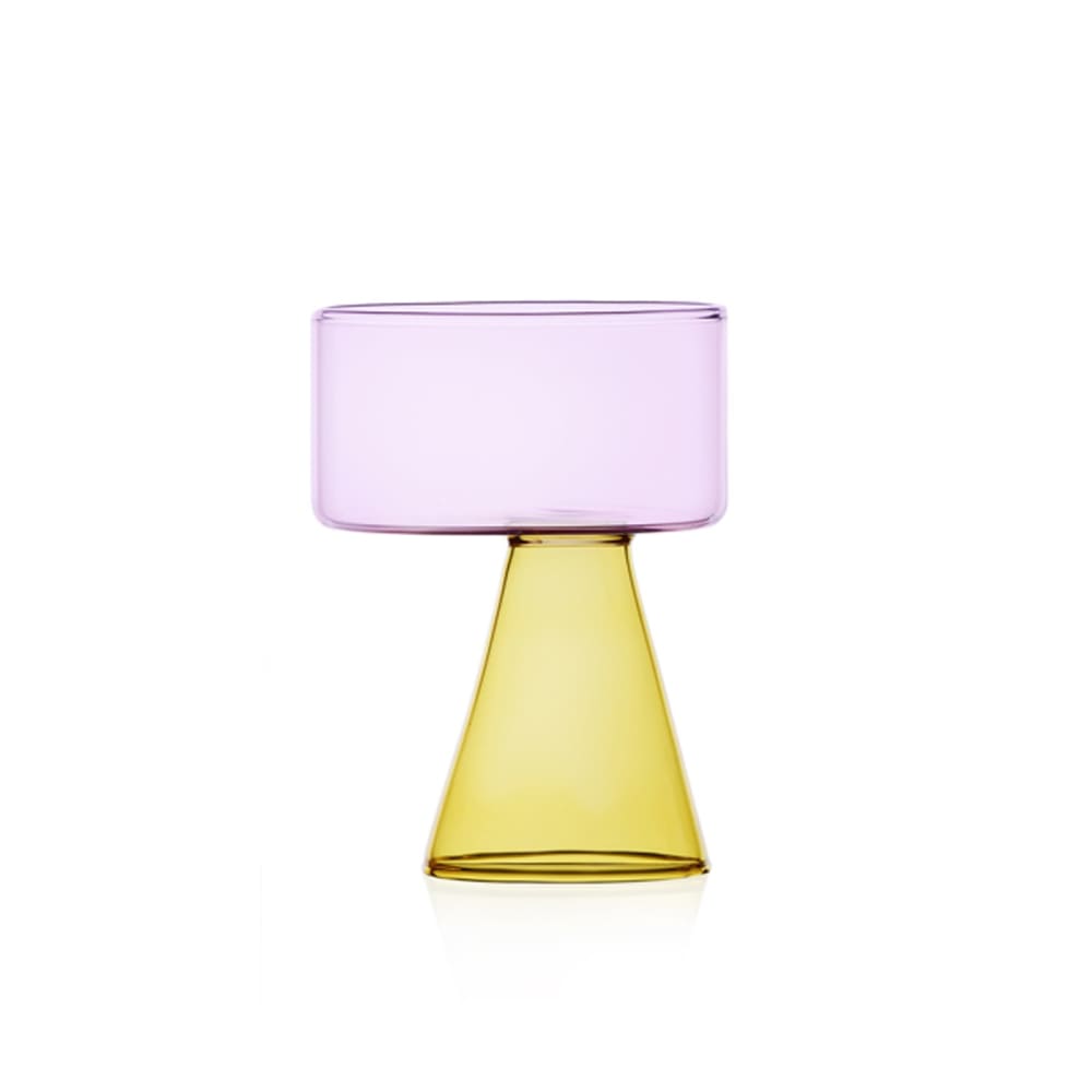 Verre rose et jaune rose et jaune