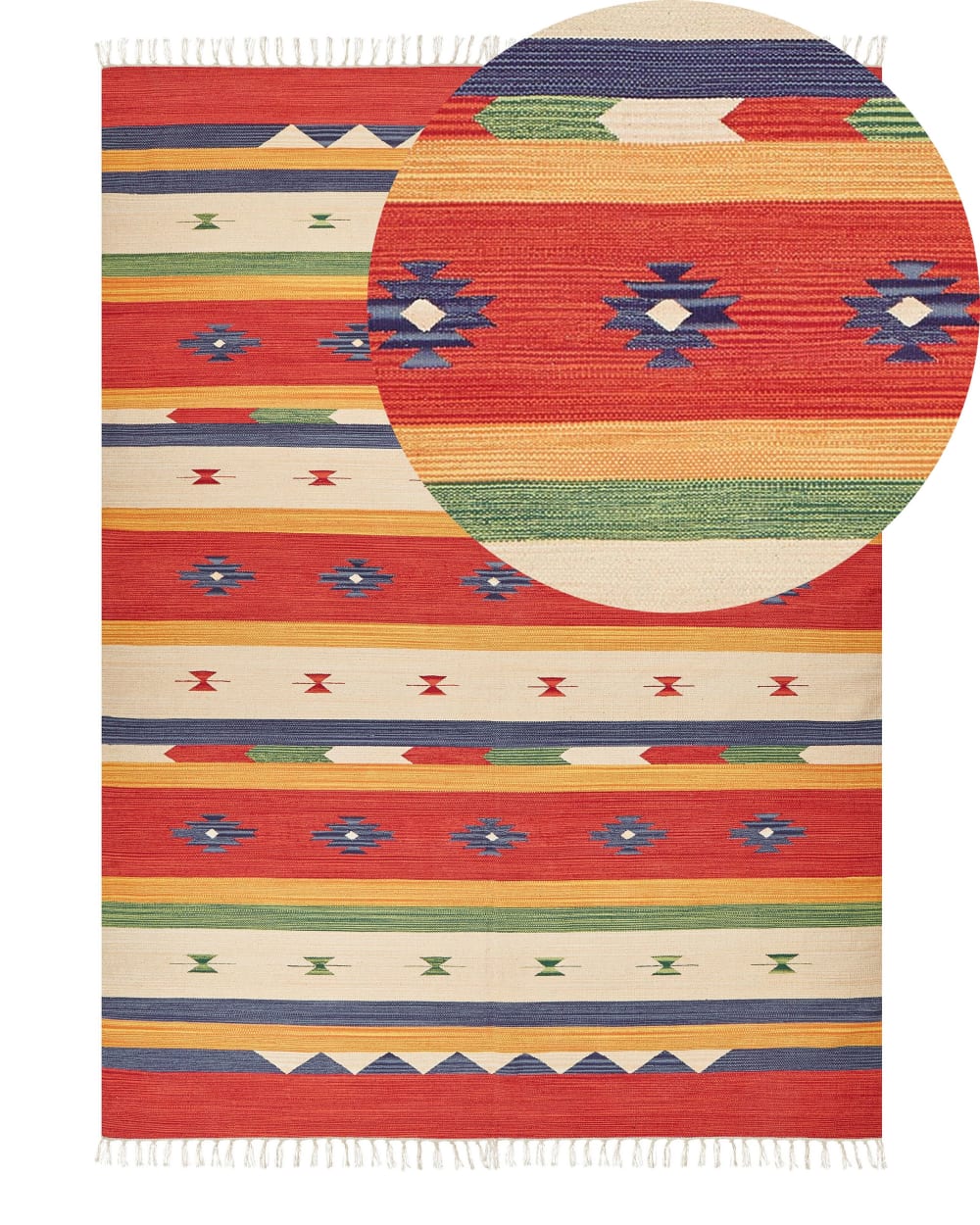 Tapis en tissu multicolore