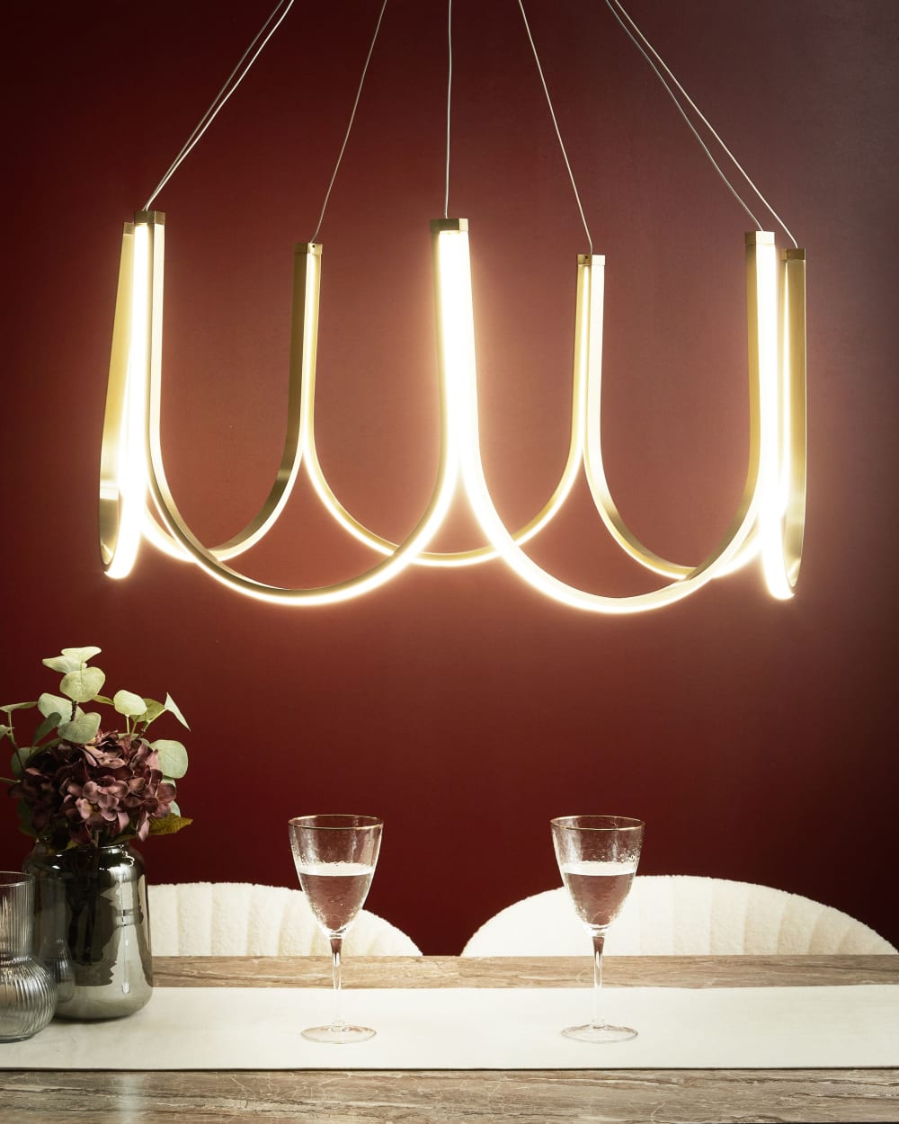 Lustre à led métal doré — vue 3