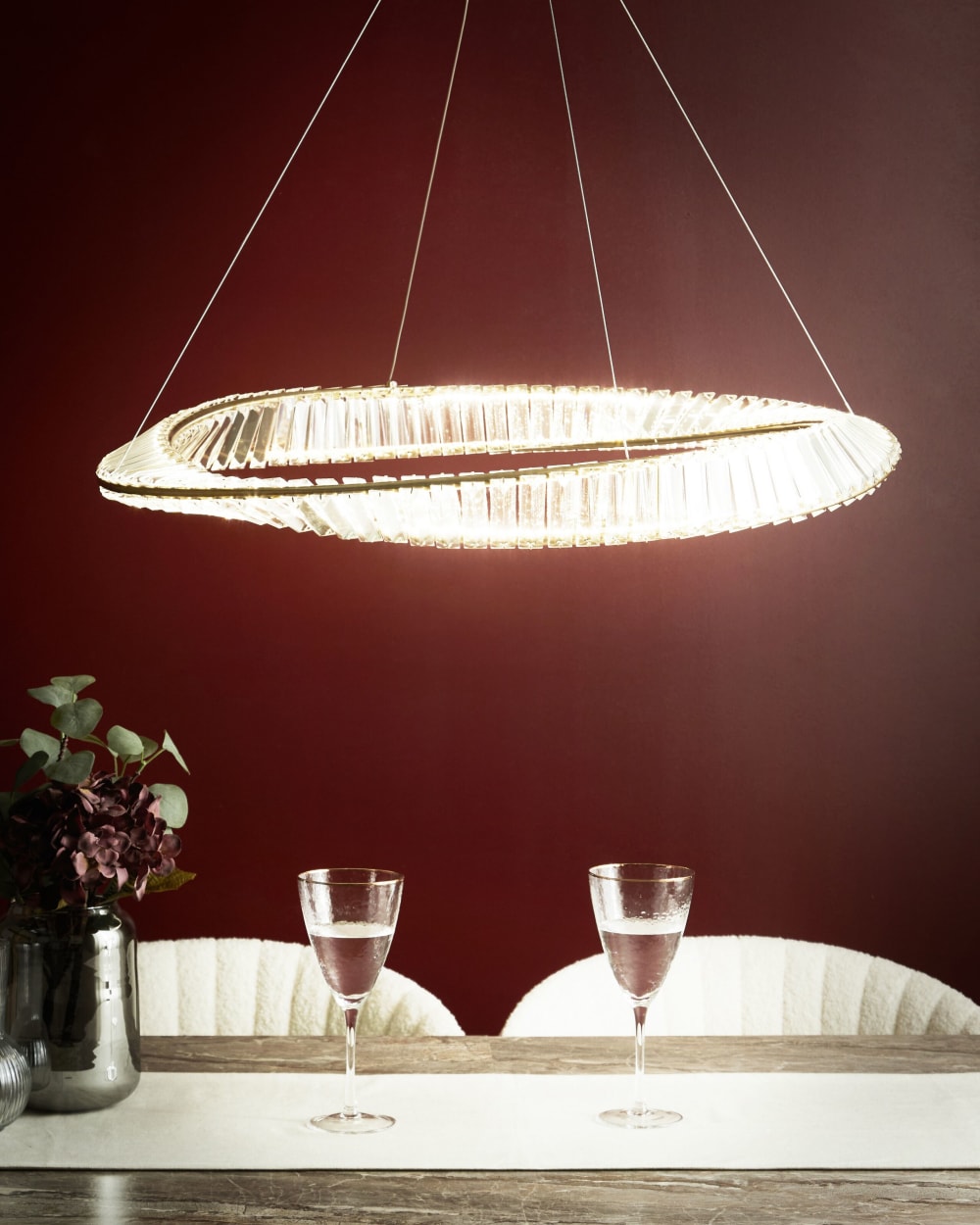 Lustre à led métal doré — vue 3