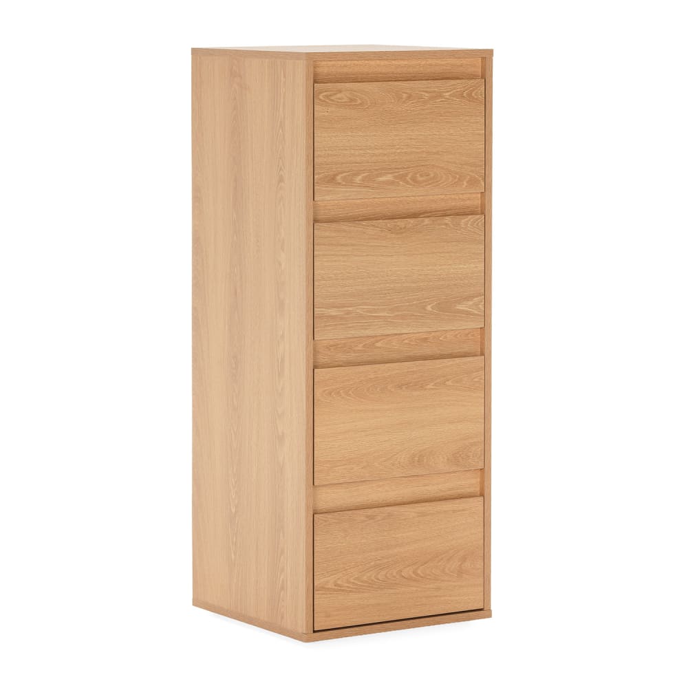 Commode haute 4 tiroirs effet Chêne