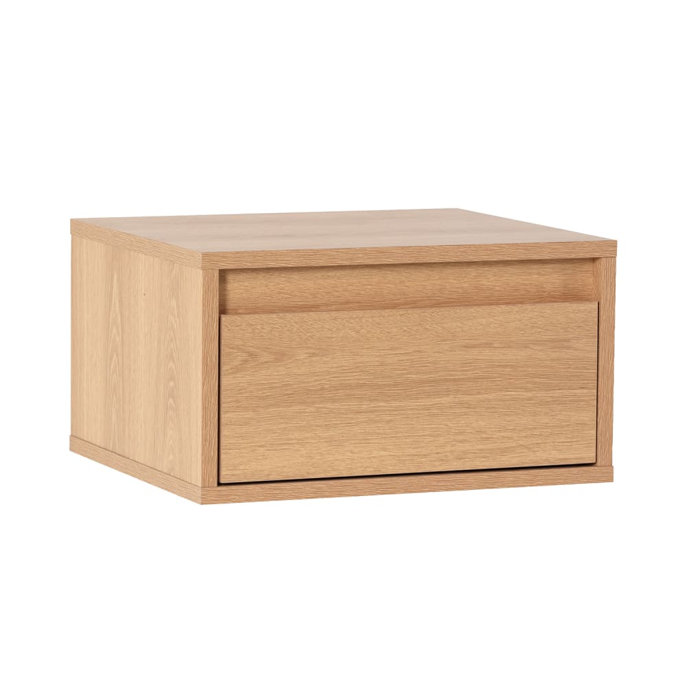 HOMN Schwebender nachttisch 1 schublade Eichenfarbe style modern Braun Spanplatte