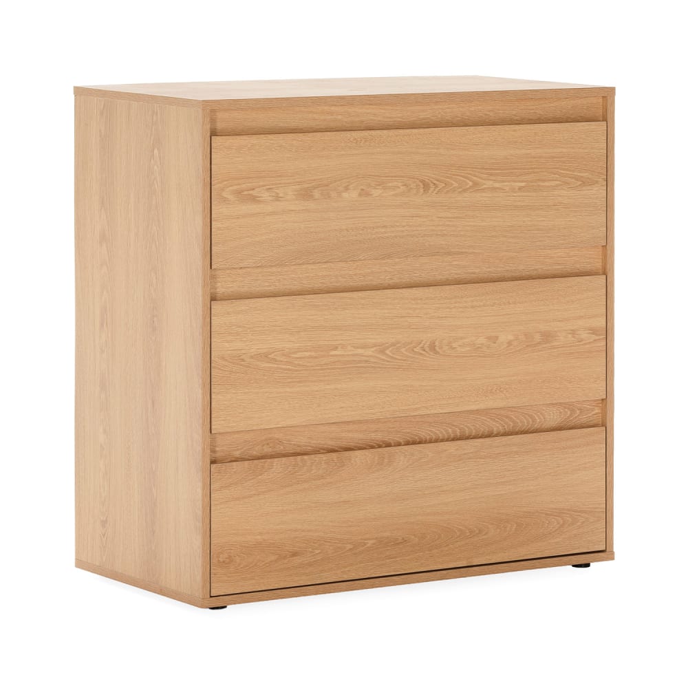 HOMN Kommode 3 schubladen Eichenfarbe style modern Braun Spanplatte