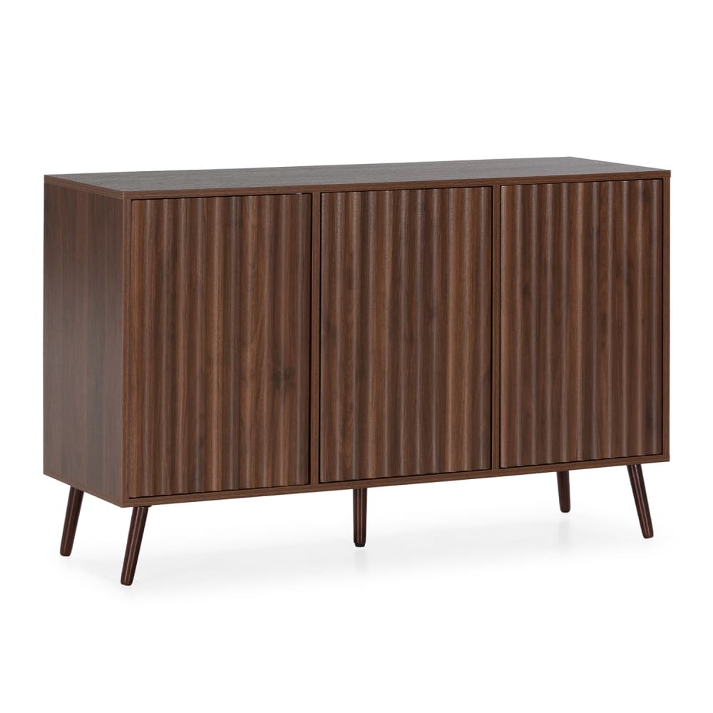 HOMN Sideboard 3 Türen, Walnuss-Effekt style modern Braun Spanplatte