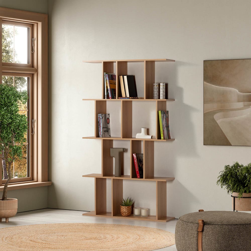 Etagère avec 8 trous effet Chêne