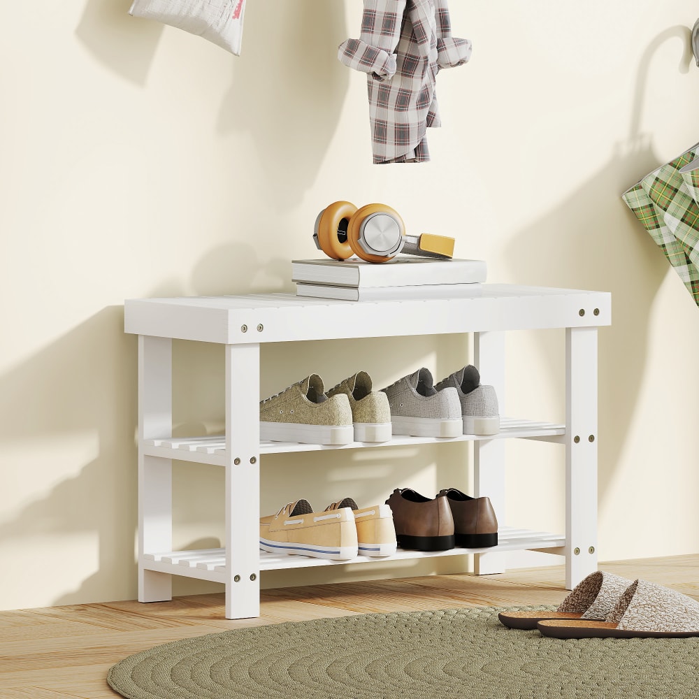 Weißer-Bambus-Schuhbank, 2-stufig - Maisons Du Monde
