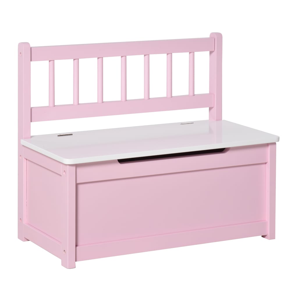 Coffre à jouet enfant 2 en 1 couvercle rabattable mdf rose Coffre à jouet enfant 2 en 1 couvercle rabattable mdf rose