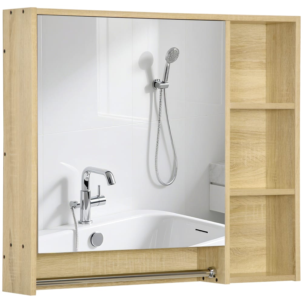 Meuble salle de bain armoire murale en bois naturel