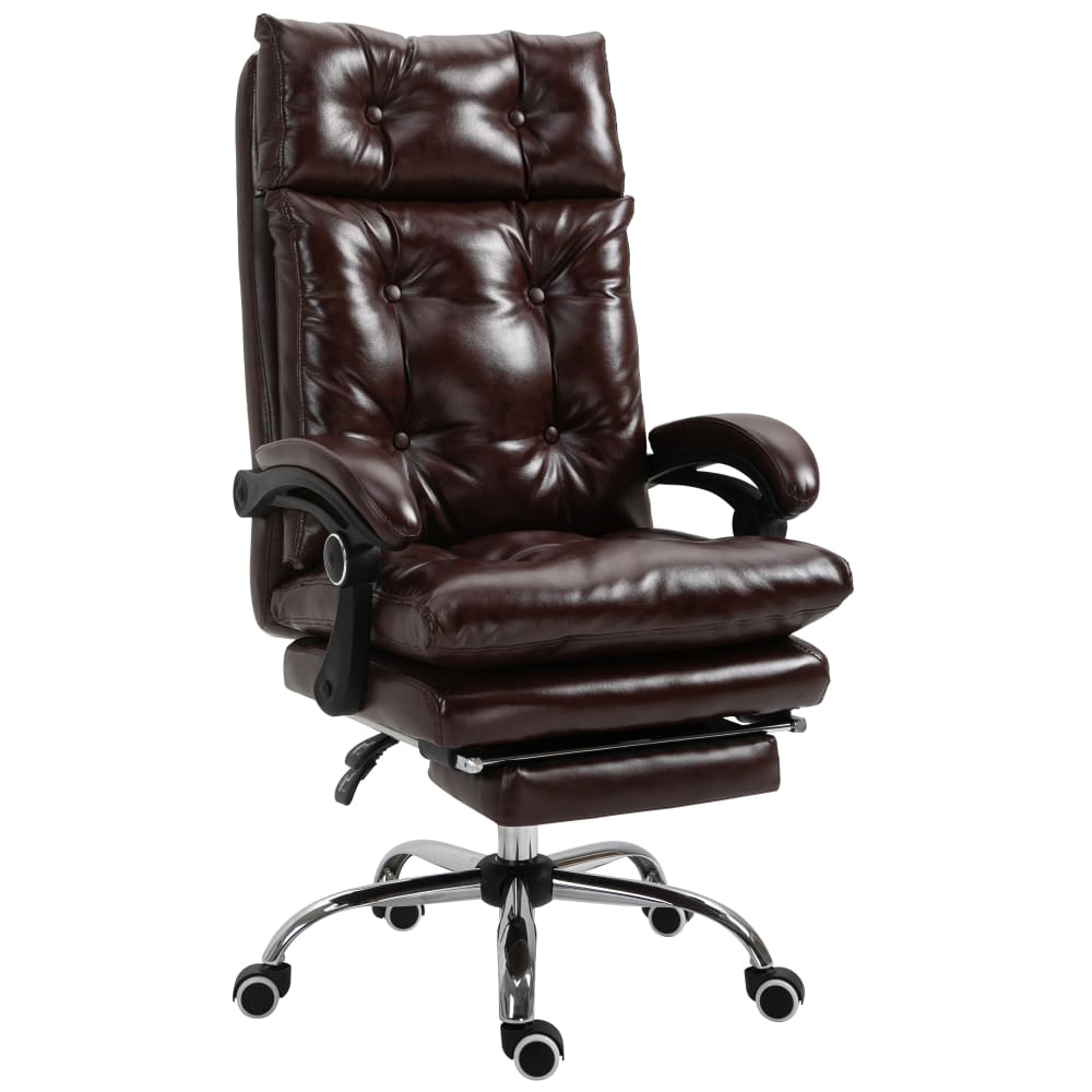 Fauteuil de bureau ergonomique hauteur réglable polyuréthane marron