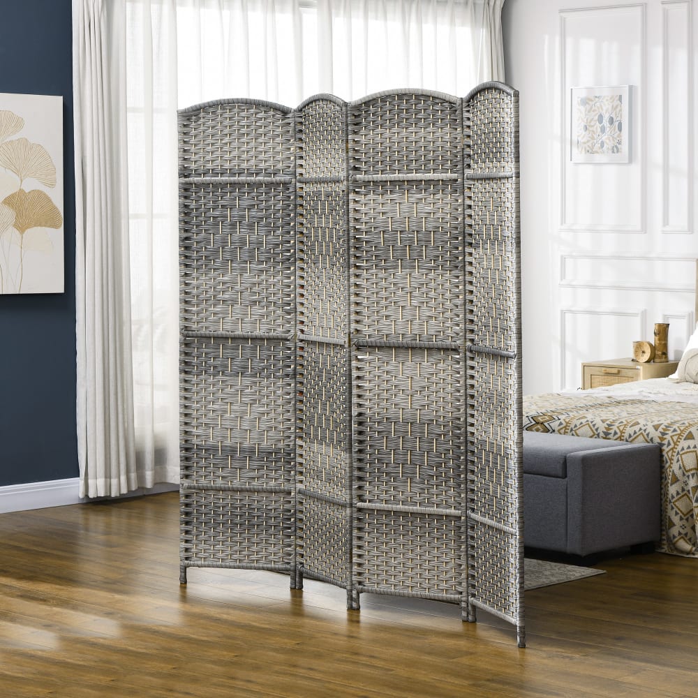 Paravent intérieur pliable bois gris mélangé — vue 3