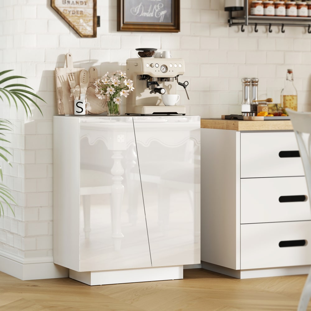 Weißglanz-Partikelbrett-Buffet & Schrank - Maisons Du Monde