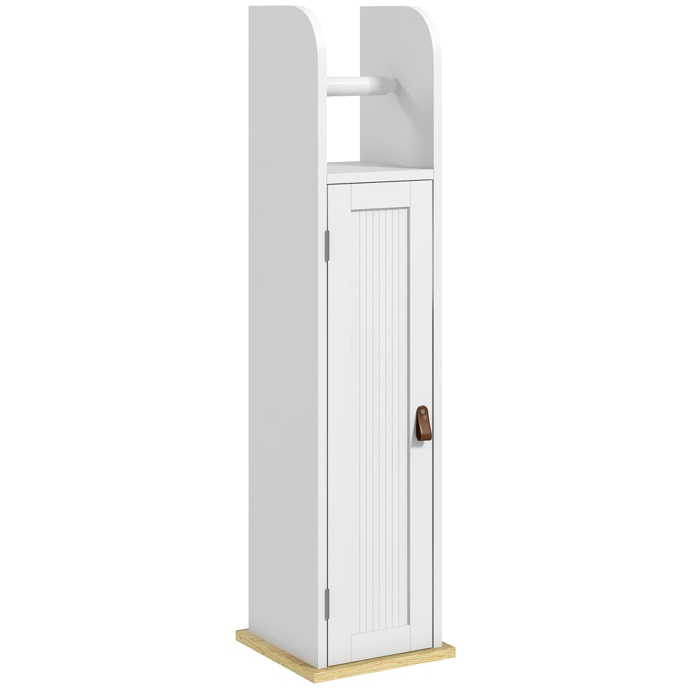 Kleankin Badezimmer-Papierhalter-Regal, verstellbar & weiß - Holz
