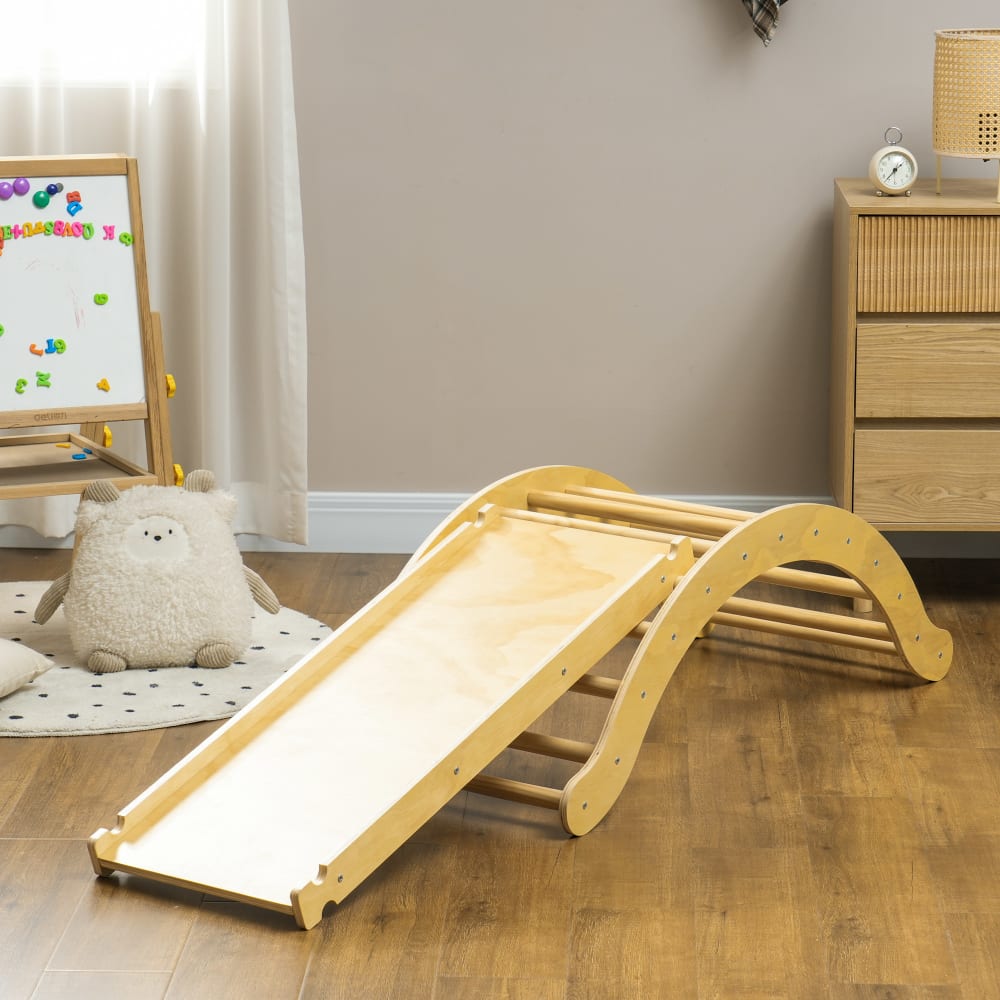 Arche escalade enfants 4 en 1 coussin pin effet bois naturel (Aiyaplay) - Image 2