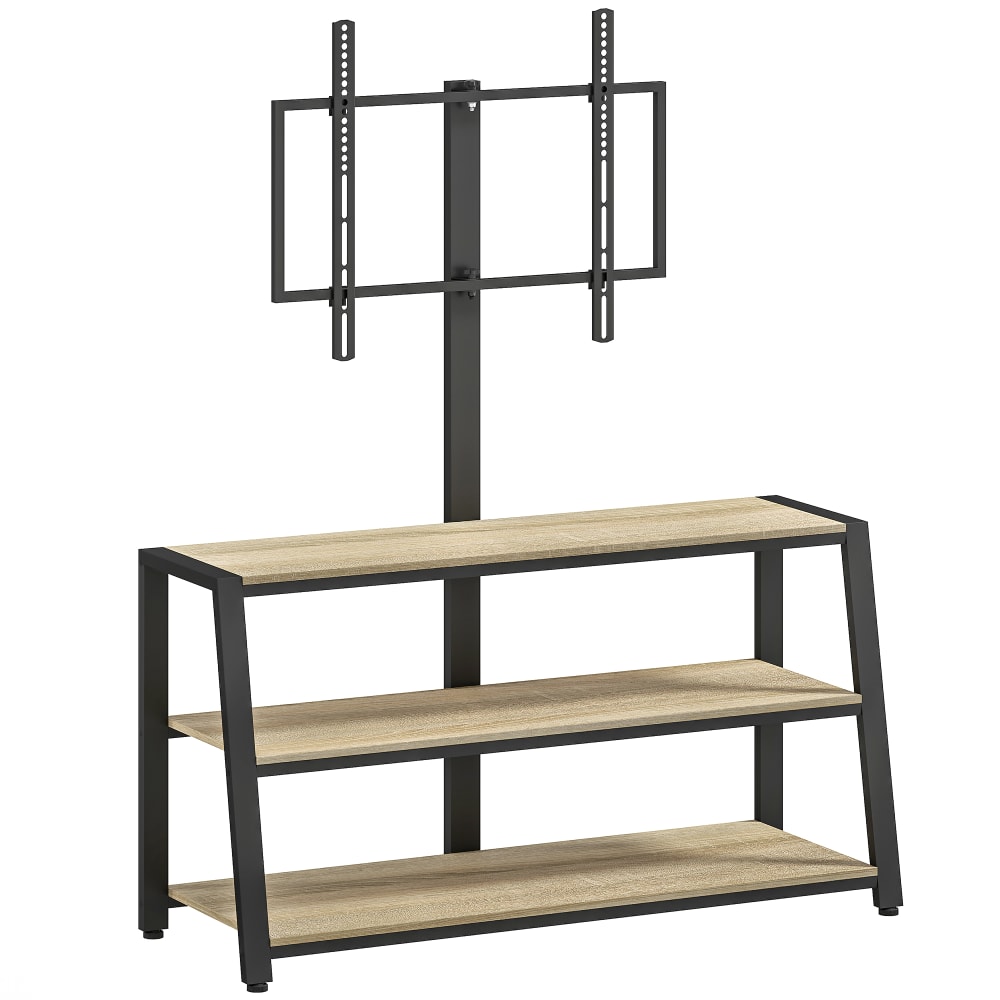 Meuble TV support ajustable 35° panneau de particules bois naturel