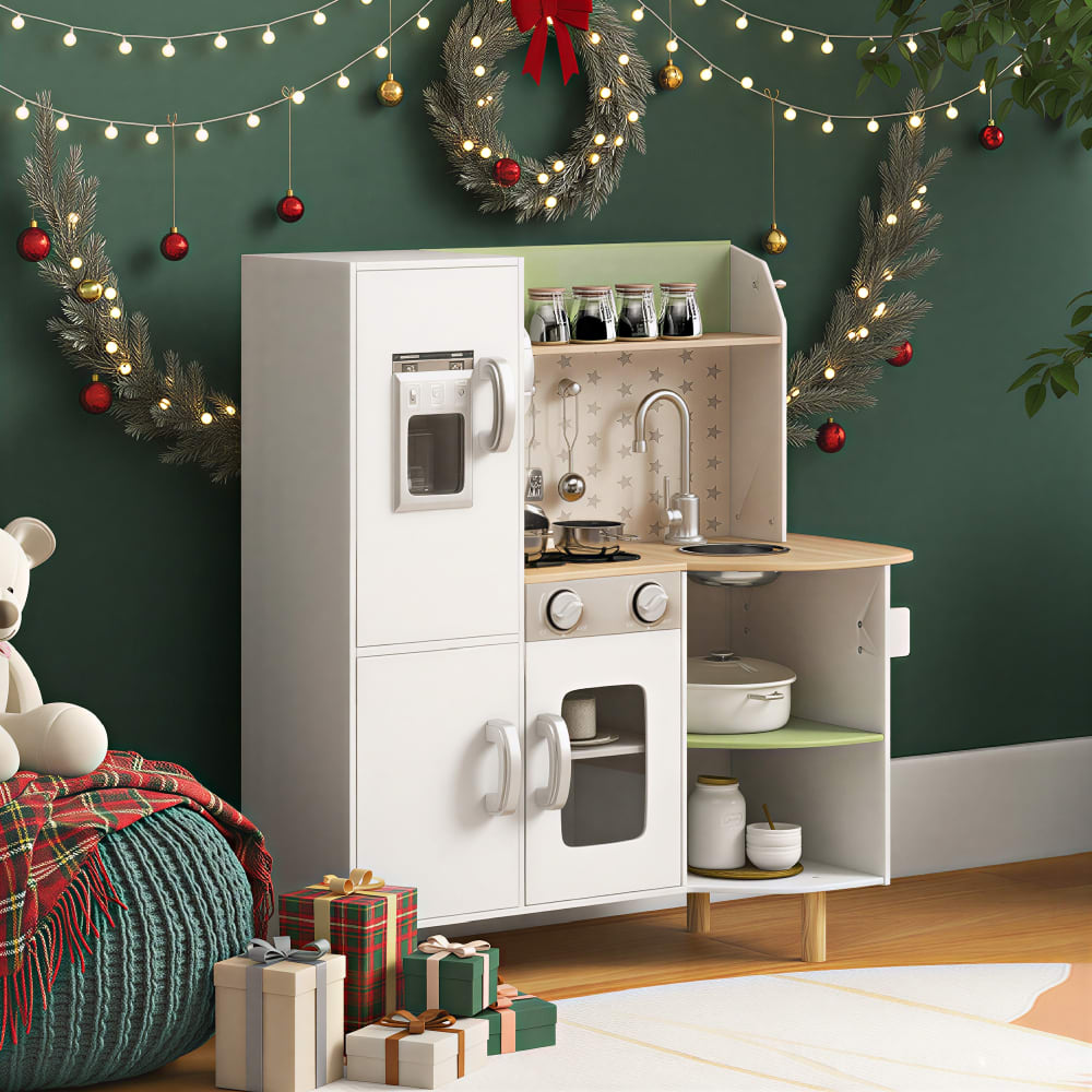 Kinderküche Holz, Eismaschine & Edelstahl weiß - Maisons Du Monde