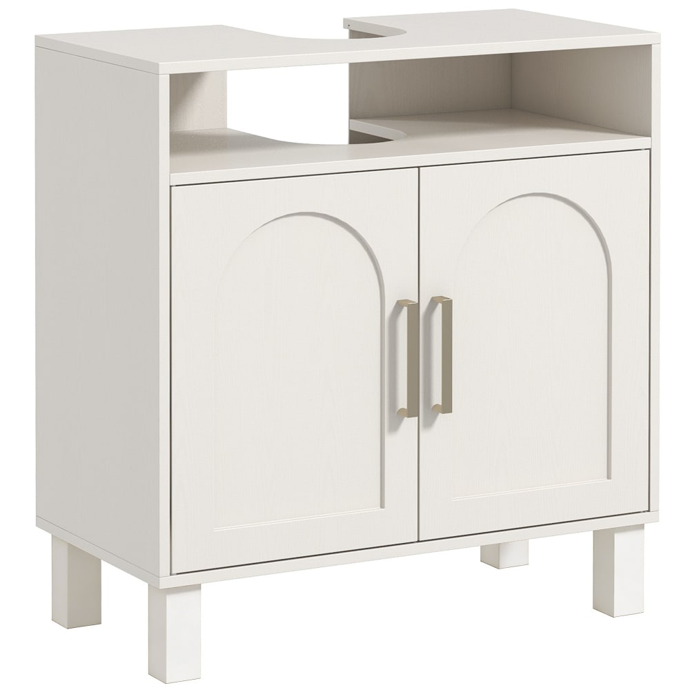 Homcom Badregal, offen & Schrank, weiß - Spanplatte