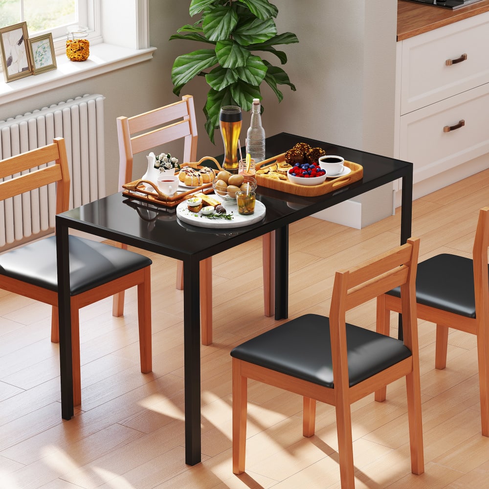 Schwarzer Glas-Esstisch, 4-Personen - Maisons Du Monde