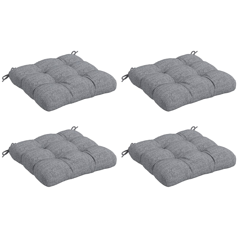 Coussins chaise jardin lot de 4 capitonné gris