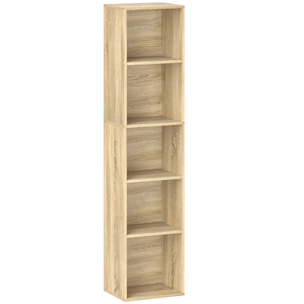 Bibliothèque 5 niveaux bois naturel