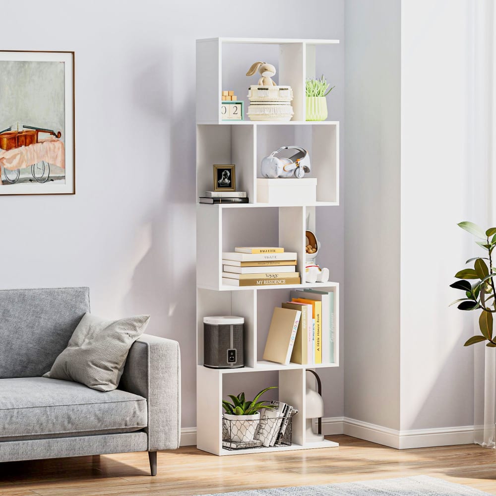 5-stöckige S-Form-Bibliothek Weißholz - Maisons Du Monde