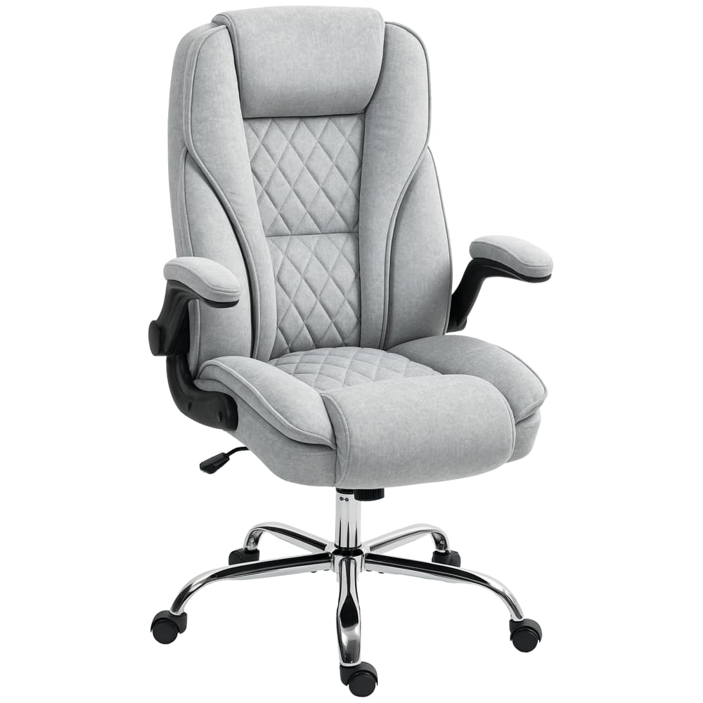 Fauteuil de bureau accoudoirs relevables tissu en velours gris