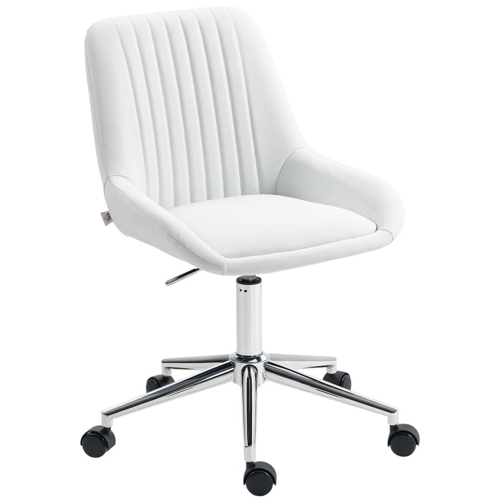 Fauteuil de bureau hauteur réglable cuir synthétique et silicone blanc