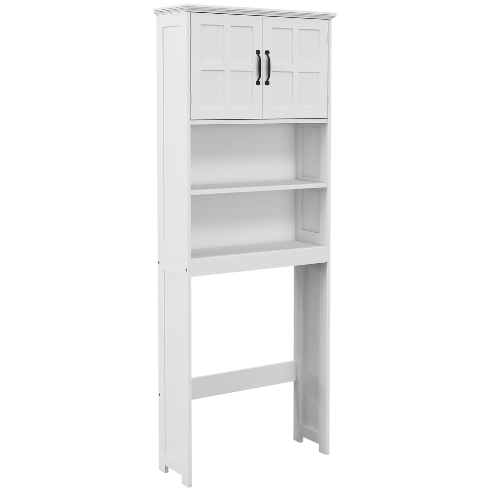 Meuble wc armoire de rangement salle de bain double porte blanc