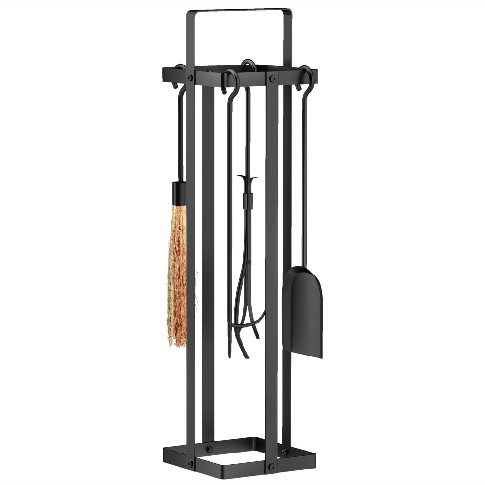 Ensemble serviteur de cheminée 5 pièces métal noir Ensemble serviteur de cheminée 5 pièces métal noir
