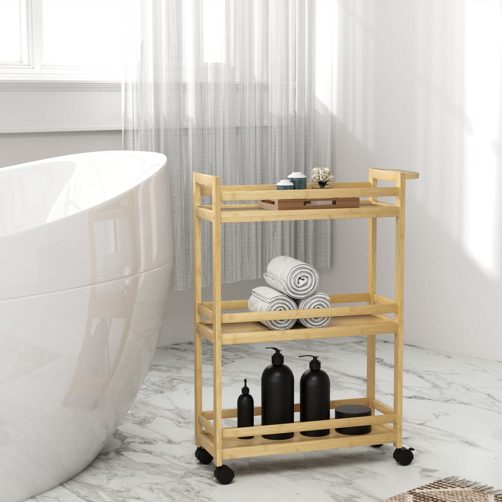 Bambus-Badezimmer-Regal, 3-stufig, natur - Maisons Du Monde