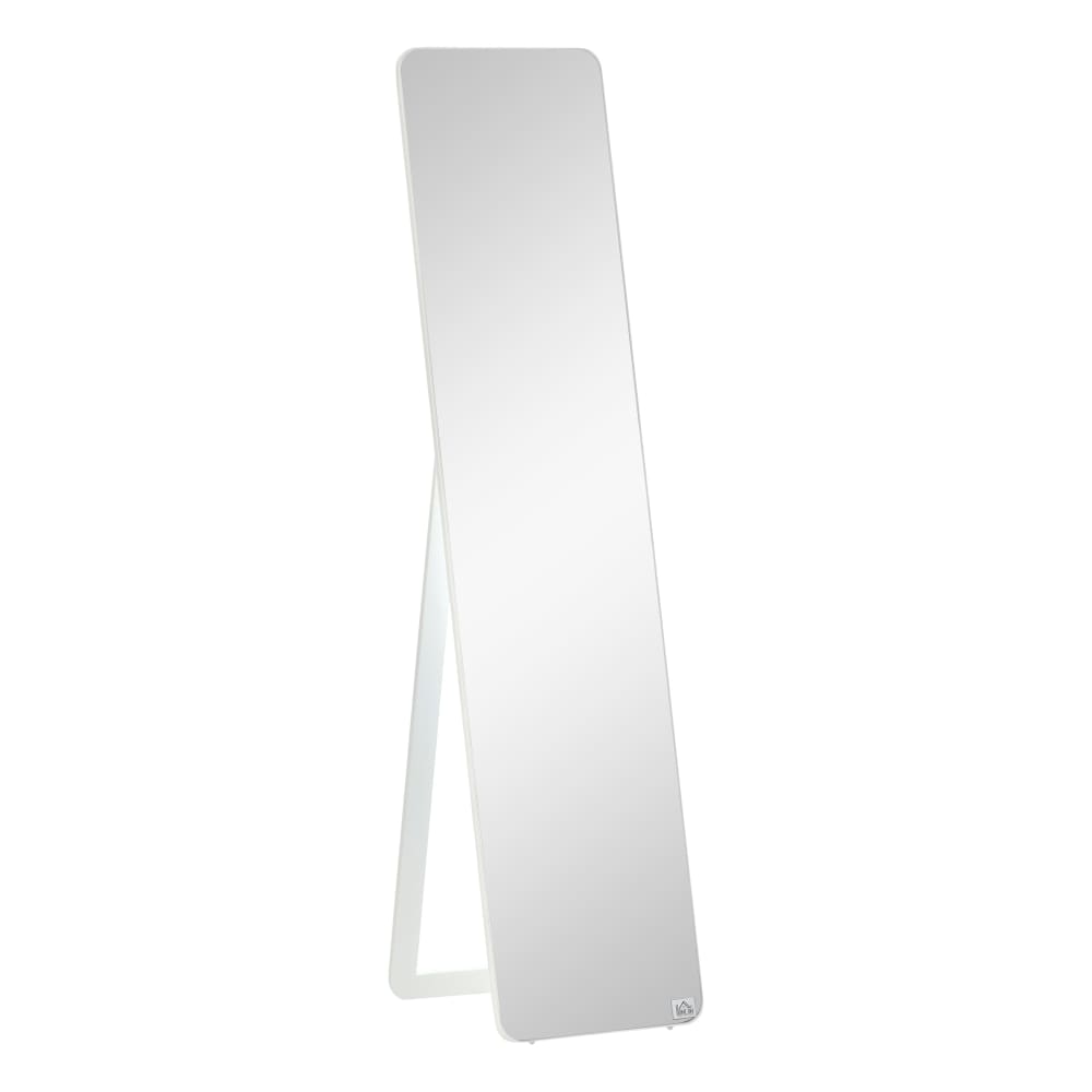 Miroir sur pied rectangulaire bois blanc