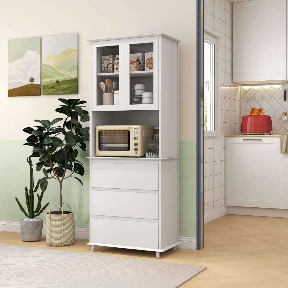 Küchenbuffet 2 Türen, 3 Schubladen Weißholz - Maisons Du Monde