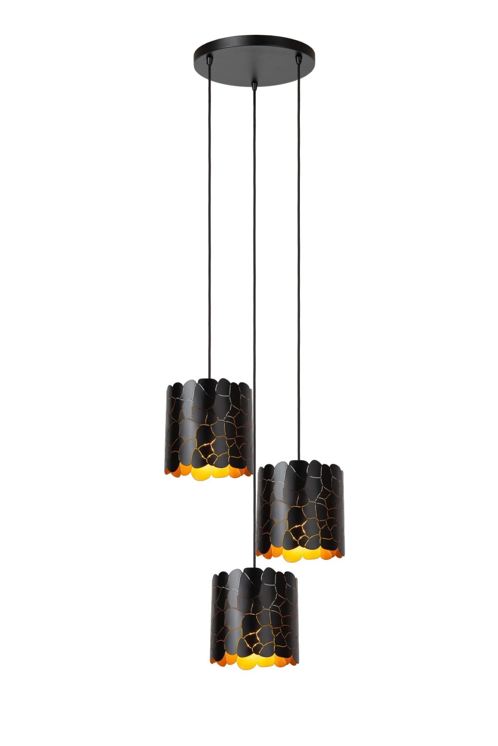 Suspension métal 3 lumières Noir 45 cm