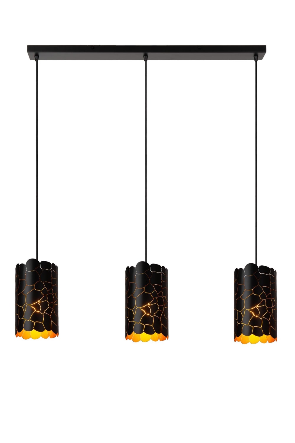 Suspension métal 3 lumières Noir 92 cm