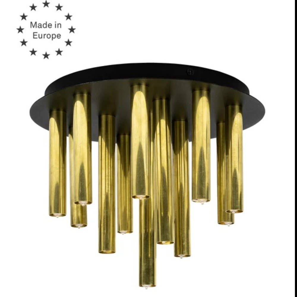 Plafonnier 13xG9 laiton brut et noir — vue 4
