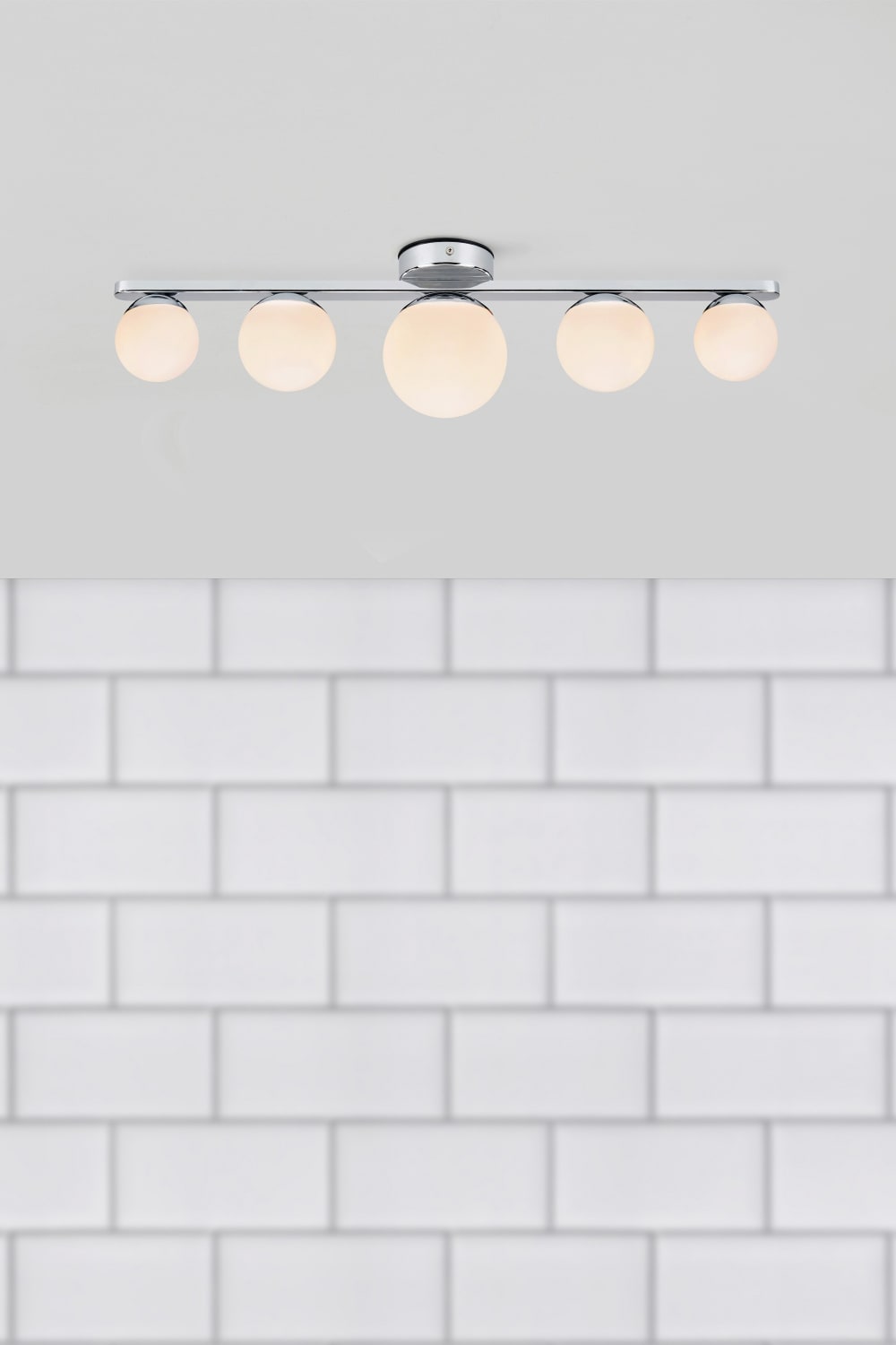 Plafonnier 5xG9 chrome et blanc — vue 3