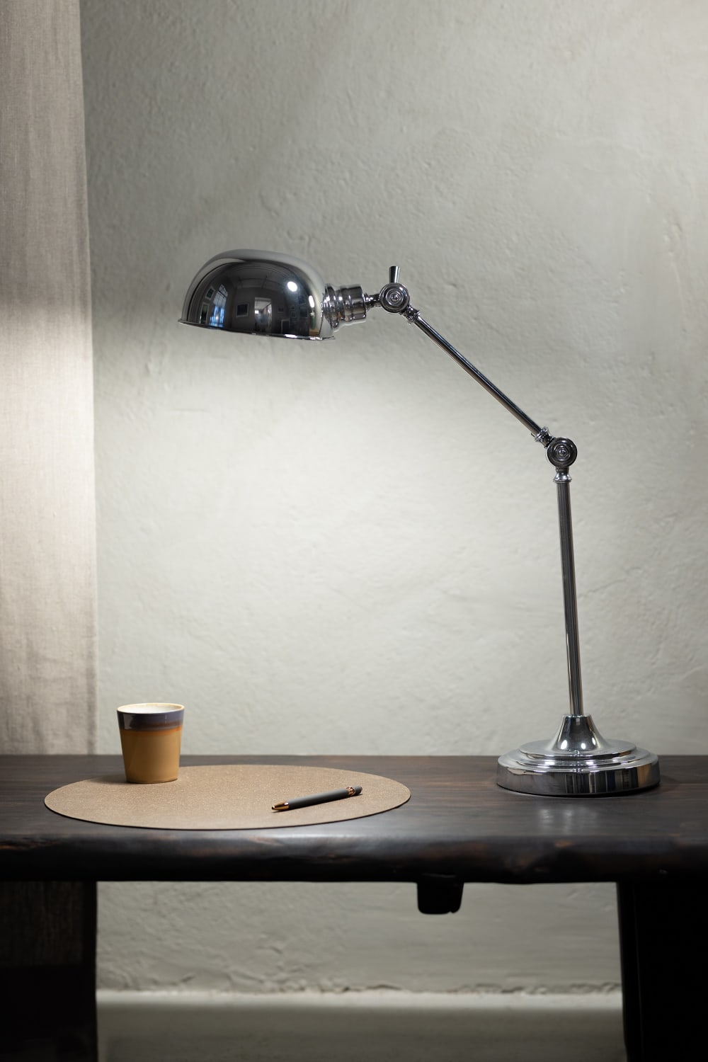 Lampe de table 1xE27 chrome — vue 3