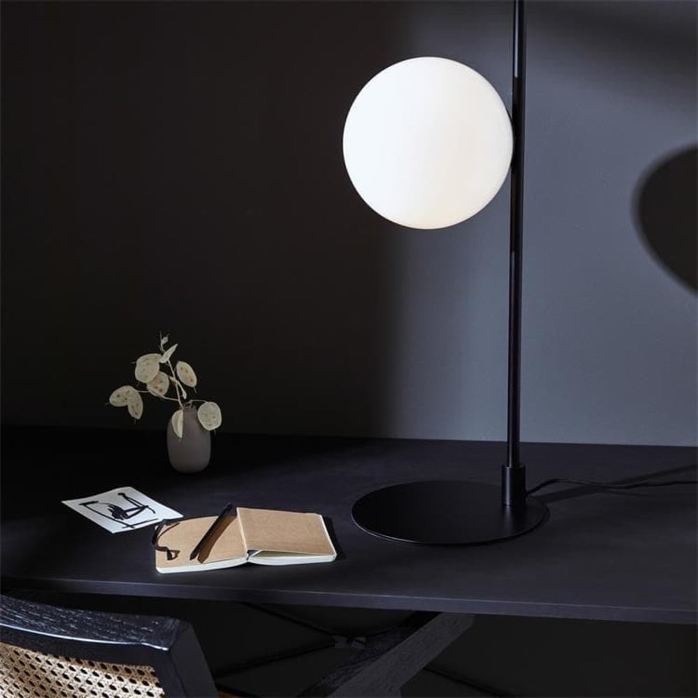 Lampe à poser métal verre h62cm noir — vue 3