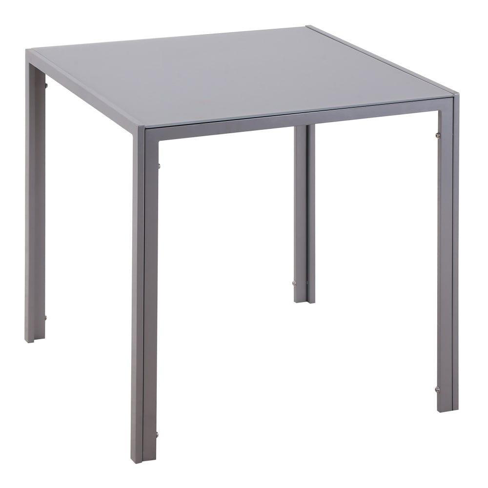 Table à manger pour 4 personnes plateau en verre trempé gris