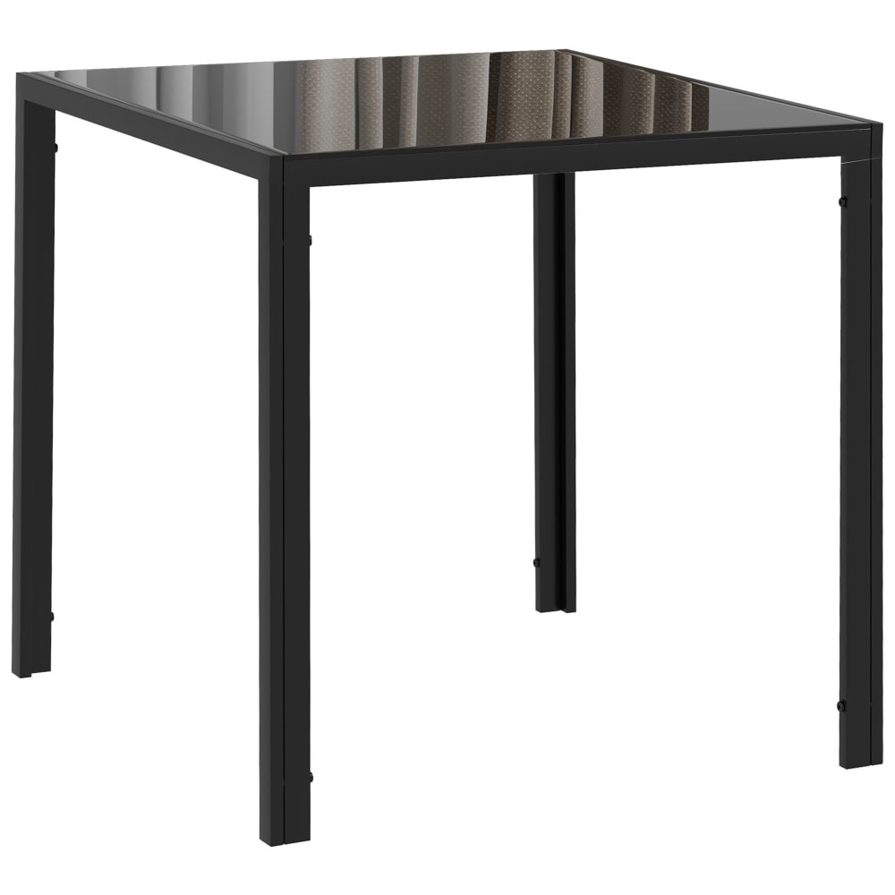 Homcom Schwarzer Glastisch für 4 Personen style modern Schwarz Glas