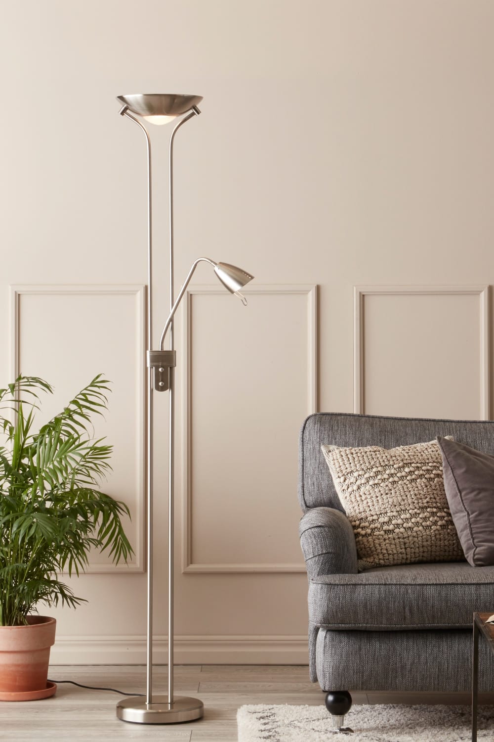 Lampadaire 2xE27 gris — vue 3
