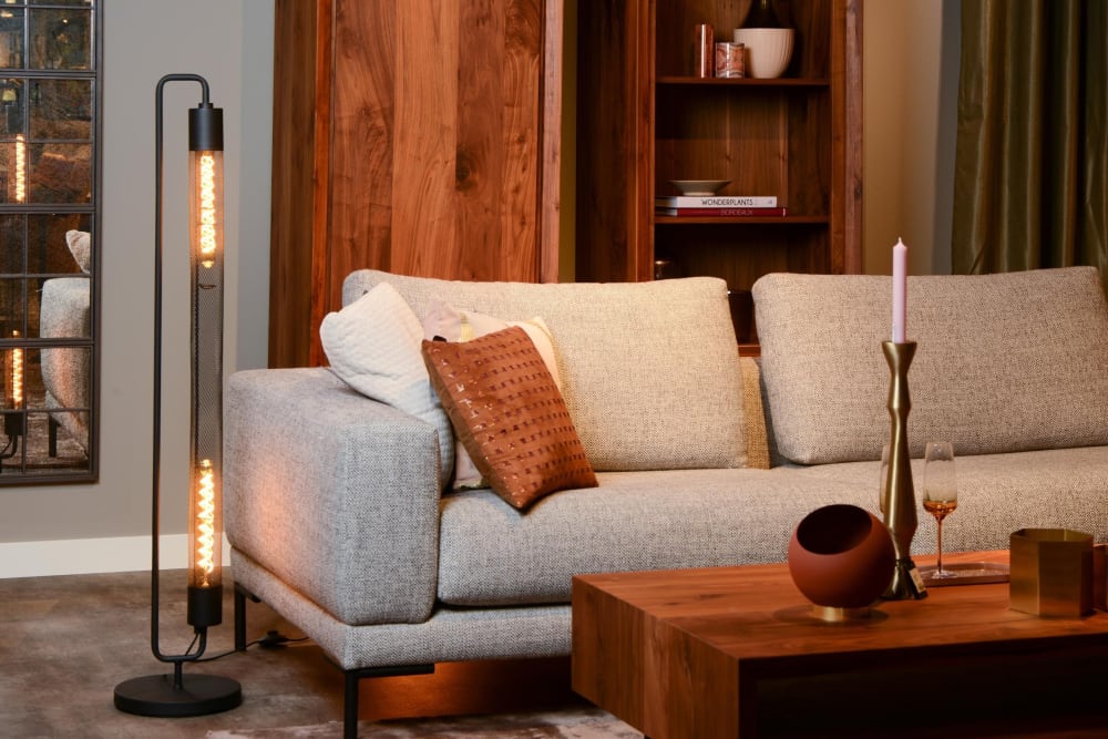 Lampadaire métal 2 lumières Noir — vue 3